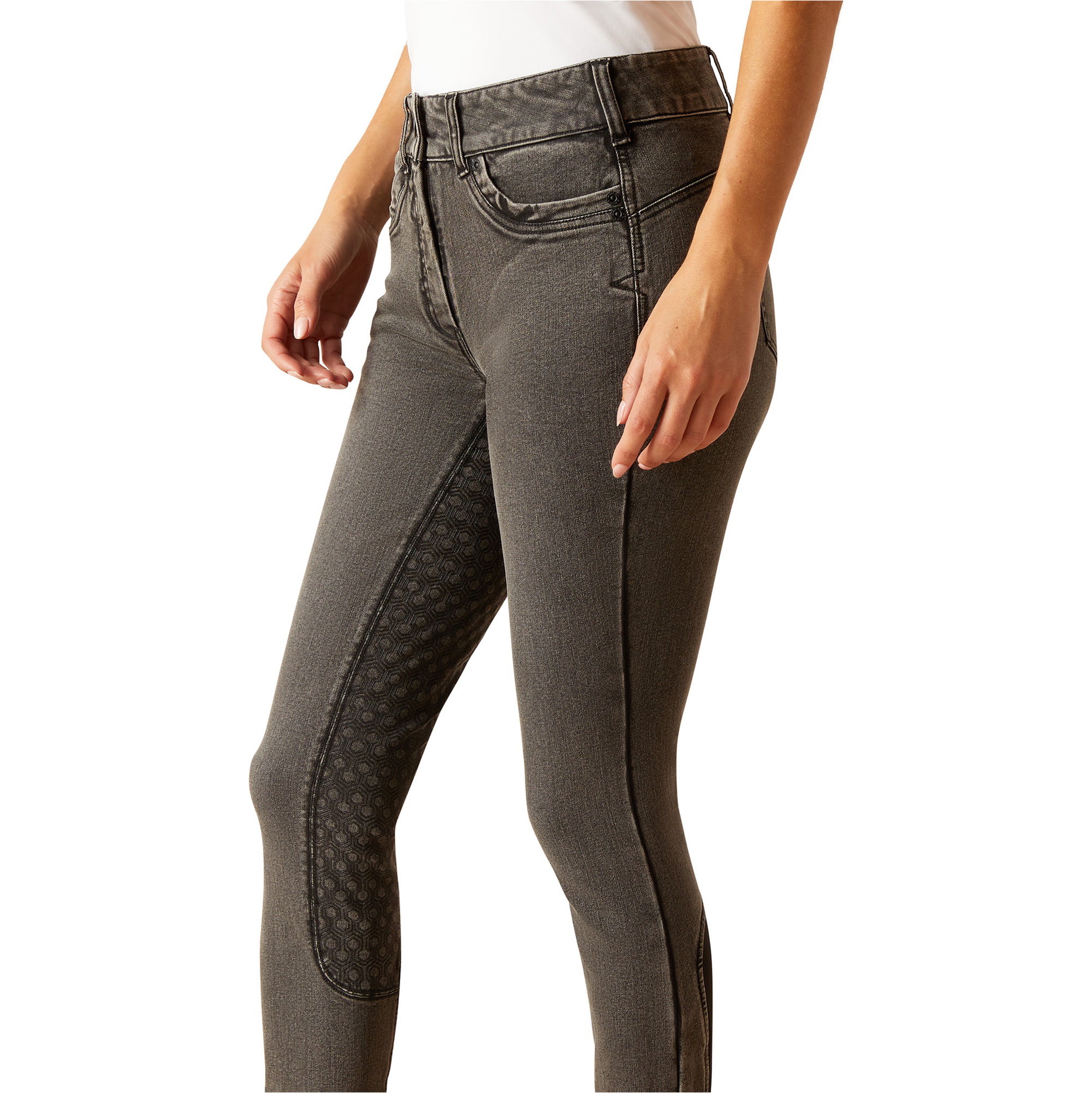 Ariat Femmes Halo Grey Denim Full Seat Breeches 10048559 - Grey Rinse